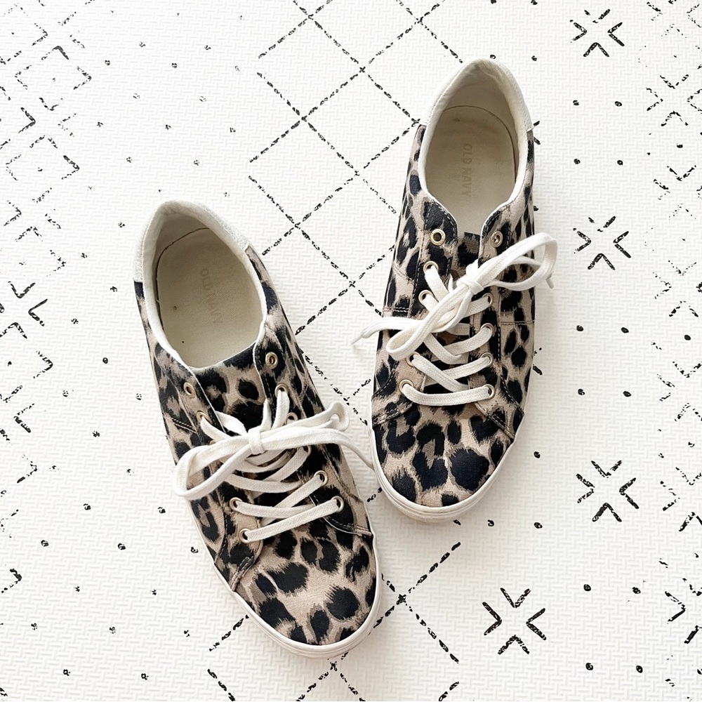 Old Navy Leopard Print Sneakers with White Laces